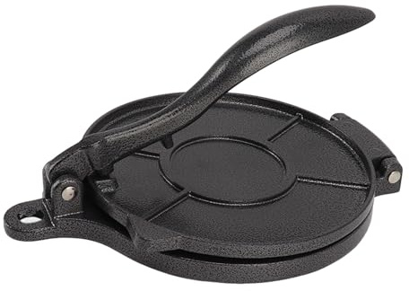 TOPINCN Prensa de Tortillas de Aluminio para Pasteles Chinos, Pasteles, Prensa de Masa de Aleación de Aluminio para Hacer Pasteles de Pizza, Herramienta de Prensado (20cm Negro)