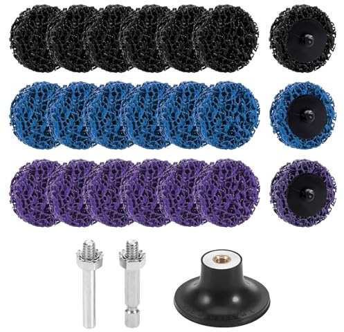 Sanding Discs for Drill, 21 PCS Grinding Discs 2 Inch/50mm, Durable Grinder Discs with 2 Shank Rust Removal Grinding Wheel for Metal Steel Grinding Polishing(Purple+Black+Blue)