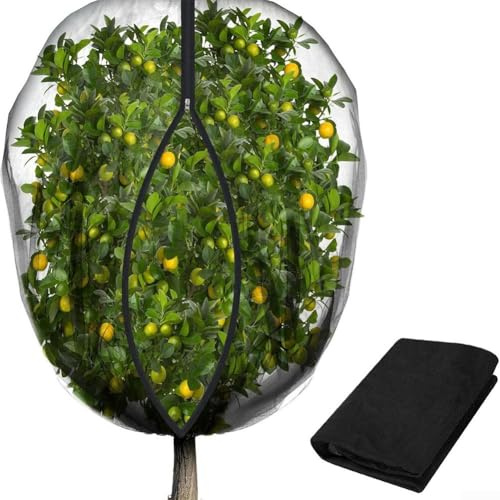 Bolsas de protección de malla para frutas de jardín con cierre de cremallera para proteger contra intrusiones de vida silvestre (3 x 3 m)