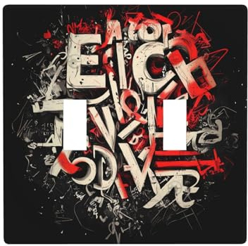 WZYWHJ Panneau thermoplastique imprimé lettres chaotiques pour interrupteur mural décoratif qui n'est pas facilement endommagé