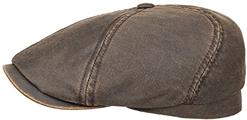 Stetson Brooklin Old Cotton Flatcap Herren - Schiebermütze im Used Look - Flat Cap mit UV-Schutz 40 - Schirmmütze mit Baumwolle - Mütze Frühjahr/Sommer - Herrenmütze braun L (58-59 cm)