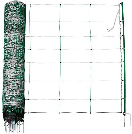 AKO Fencing TopLine Plus Net, Weidenetz; 50m Länge, 90cm hoch, weiß/grün, Doppelspitze