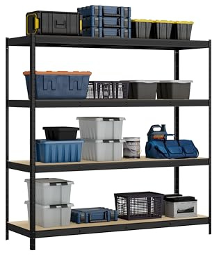 Racking Solutions Heavy Duty Garage Shelving Racking Storage Unit 4 Tiers 600KG UDL Per Shelf (2400KG PER UNIT) (180H x 180W x 60mm D)