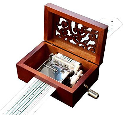 Cuzit Antico Vintage Telefono Carillon in Legno 15 Note Movement manovella Carillon DIY Make Yr Own Song Include a Punch, 14 Fogli Bianchi e 16 Music Paper Best Gift