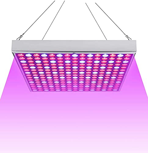 Aufun 45 W LED växtljus fullspektrum odlad växtlampa 225 lysdioder röd och blå LED-växter tillväxtlampa inomhusträdgård växt vaxljus hänglampa, 310 x 310 x 35 mm (45 W)