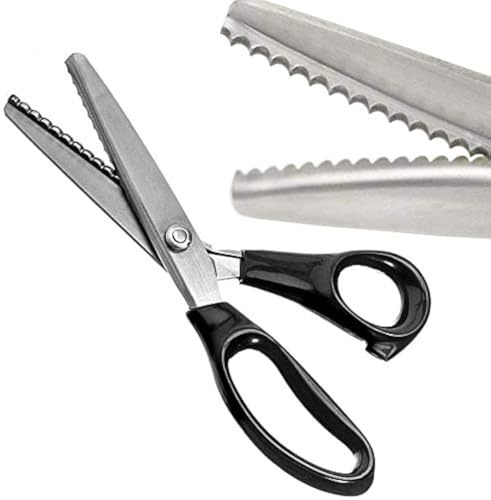 Forbici dentellate con bordo smerlato seghettato, forbici multifunzione in acciaio inox, forbici da sarto professionali a zig-zag, per cucito, carta, abbigliamento, tessuto tagliato per la casa