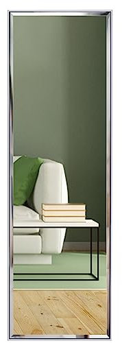 PETAFLOP Wandspiegel 122 x 35,5 cm, Ganzkörperspiegel mit explosionssicherer Membranschutz und weißer Rahmen, für Schlafzimmer, Bad, Flur oder Garderobe