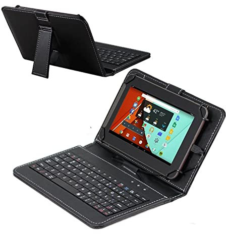ENJOY-UNIQUE 9/9.7/10/10.1 inch Tablet Keyboard Case Cover Universal Keyboard Case with USB C External QWERTY Keyboard for 9 10 10.1 Android Tablet, Plug and Play