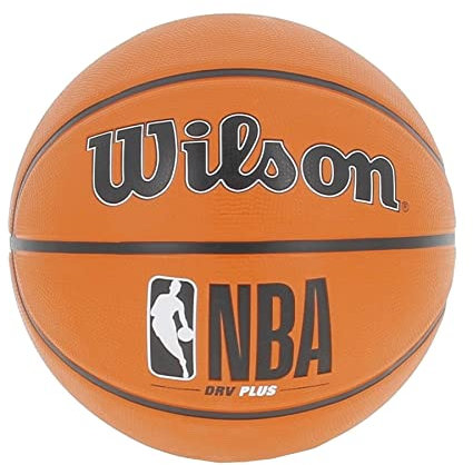 Wilson Basketball, NBA DRV Plus Model, Outdoor, Rubber, Size: 7, Brown