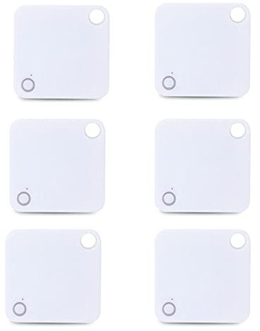 Riloer Smart Tag Finder, traqueur Bluetooth pour Enfants, Alarme de localisation GPS pour Animaux de Compagnie, traqueur de clé de Portefeuille, Blanc, 6 pièces