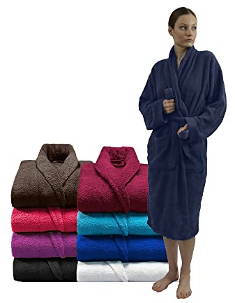 Zuper Duper Towel Bathrobe And Shawl Dressing Gown Premium Egyptian Luxury Cotton – Terry Spa Robe Women Men For Holiday Shower & Hotel