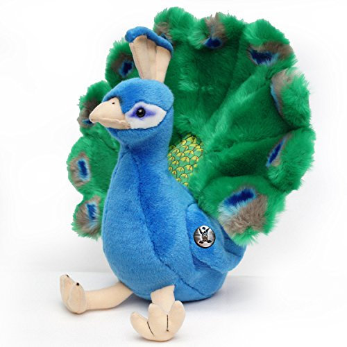 Plüsch Pfau Kuscheltier 33 cm blau grün Plüschtier Vogel Bilbo - Kuscheltiere*biz