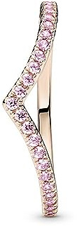 Pandora Timeless Wish Sparkling Pink 14k rose gold-plated ring with fancy fairy tale pink cubic zirconia, 54