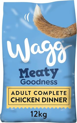 Wagg Meaty Goodness Complete Dry Adult Dog Food Chicken Dinner 12kg - Meaty Ingredients Come 1st | Meaty Ingredients Come 1st - 100% Balanced with Natural Ingredients - Supports Digestive Health