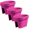 botle Satz von 3 Stück Balkonkiste Blumenkasten Geländerkasten Balkonkasten Geländertopf 39,5 cm | 12,3 L Fuchsia Balkon-Blumenkasten oval