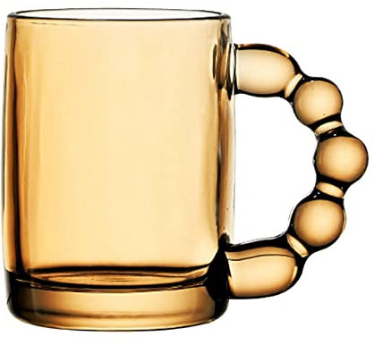 predolo Bicchiere in Vetro con Manico Bicchieri di Grande capacità Bicchiere da caffè Bicchiere da Acqua in Vetro con Manico per Cucina Ristorante Bevande, Marrone