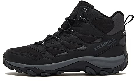 Merrell Men's West Rim Sport GORE-TEX® Mid Walking Boots (Black, UK Footwear Size System, Adult, Men, Numeric, Medium, 8)