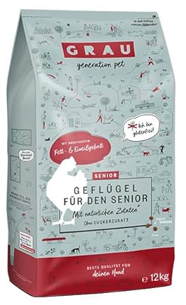 GRAU Torrfoder med fågel för känsliga äldre hundar, glutenfritt, originalprodukt, 1-pack (1 x 12 kg)