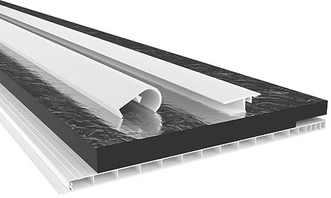 HEXIM PVC Rollladenkastendeckel Komplettset, Rollladenkastendeckel, Aufnahmeprofil & Rollladentraverse, Länge: 1000-2000mm, Breite: 120-320mm, Deckel Jalousie (260mm x 1,2 Meter)