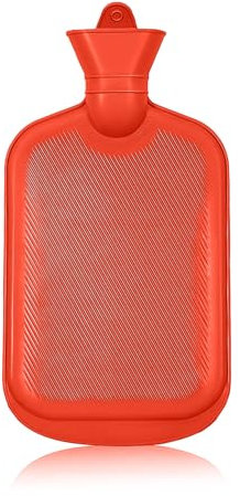 Borsa per acqua calda con copertura per alleviare il dolore, borsa dell'acqua calda per crampi mestruali, borsa dell'acqua calda classica da （1,8） litri (rosso)