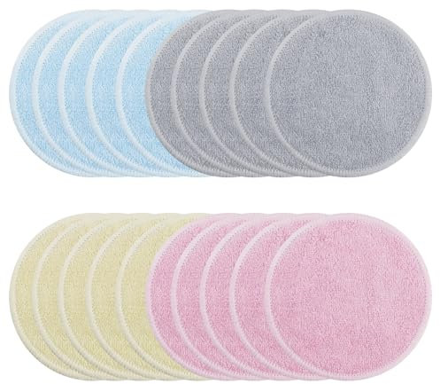 Bamboo Fibre Washcloth 16PCS Reusable Makeup Remover Pads, Premium Cotton Pads for All Skins, Friendly Reusable Face Pads