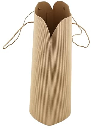 IDEA HOME Sacchetti di Carta Ondulata 6 Pezzi, Sacchetti Regalo, Sacchetti Regalo Kraft con Manico per Feste, Compleanni, Natale, 33.5 x 13 x 29.5 cm