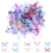Farfalle 3D, 60 pezzi, tessuto in organza, in chiffon traslucido, farfalle decorative per decorazioni fai da te, scrapbooking, bagagli, fermaglio per capelli da parete e finestra