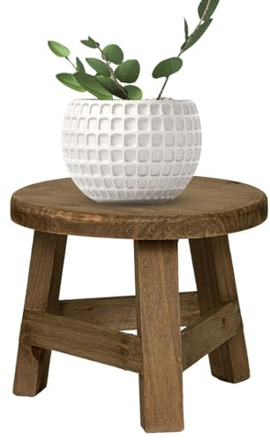Qkbuza Mini tabouret en bois avec support rond pour bonsaï, étagère de présentation en pot, tabouret rond en bois pour plantes, tabouret en bois pour la maison, le jardin, le salon ou la terrasse