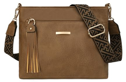 Gladdon Borsa a Tracolla Donna, Cinghia Regolabile e Rimovibile, Multiple Scomparti fango