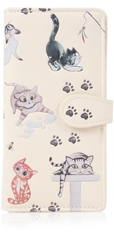 SHAGWEAR Portemonnaie Geldbörse Damen Geldbeutel Mädchen Portmonee mit viel Geräumigkeit, Katze Design