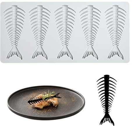 YapitHome Stampo in Silicone per Pesce,Stampo in Silicone per Dolci,Stampo per Torta in Pizzo per Pasta Zucchero,Burro, Fondente,Sapone,Decorazione per Piatto Piano,Argilla