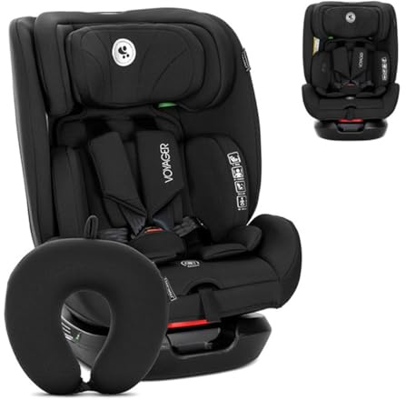 Lorelli Mitwachsender Kindersitz [Ohne Isofix] i-Size 40-150cm, Baby Autositz Voyager, Gruppe 0+/1/2/3, Autokindersitz ab Geburt bis 12 Jahre, 0-36 kg, Auto Babysitz ab Geburt, 5-Punkt-Gurt, Schwarz