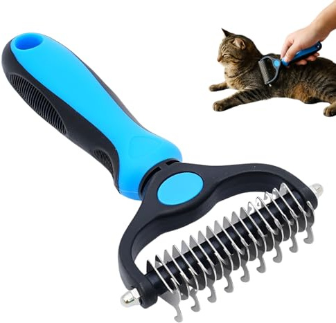 KYLOS Cepillo y Peine para Perros y Gatos - Eliminador de Pelo Muerto y Desenredante de Nudos - Doble Función para Mascotas de Pelo Largo y Corto - Acabado Profesional sin Dañar la Piel