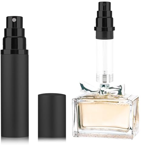 Lammcou porta profumo da viaggio, flacone atomizzatore profumo ricaricabile, mini vaporizzatore profumo portatile per il viaggio, Perfume Atomiser Mini Travel Bottle rosa (Nero, 10ml)