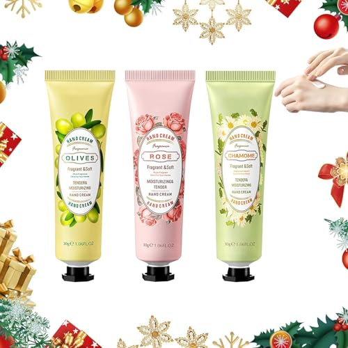 Mini Crèmes Pour Les Mains,Creme Main,Crème Main,Coffret Cadeau Femme Noel,Creme Pour les Mains,Coffret Noel Femme,Crème Pour Les Mains,Crème Mains Réparatrice,3Pcs