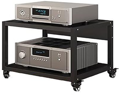 Hifi-Ställ, Kraftigt 2-Vånings Ljudställ Med Hjul, Stativ För Underhållning, Stereokomponenter, Stativ För Ljud- Och Videomedia, Av-Hylla, Tornställ O(H 35 Cm - 2 Nivåer)