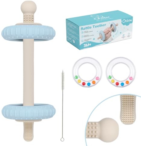 Orzbow Silicone Teething Toys for Baby, Blue