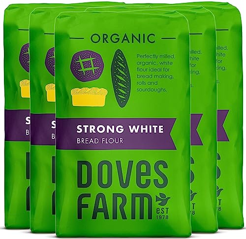 Doves Farm Organic Strong White Bread Flour 1.5 kg (Pack of 5)