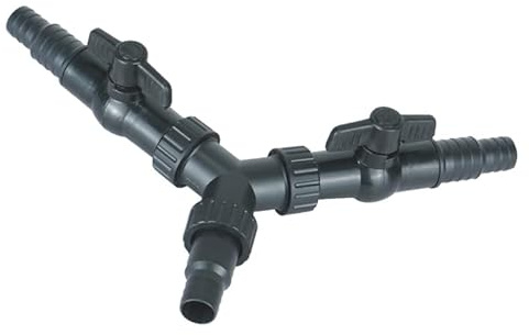 allpondsolutions Uni Tap 3 Way Y Distributor Pond Hose Pipework Adaptor Connector Shut Off Fits Small 20-25mm Flex Hose Pipe