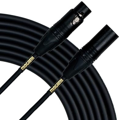 Mogami Gold Studio 06 XLR to XLR Quad Conductor Patch Cable 6 feet with Gold Contacts, XLRM-XLRF Connectors, Pro Audio Noise-Free