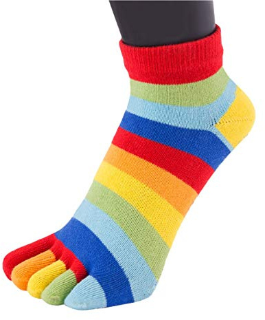 TOETOE - Men, Women Essential/Everyday Stretchy Anklet Soft Cotton Seamless Plain/Stripy Toe Socks, Hygienic, Breathable, UK 4-11 | EU 36-52