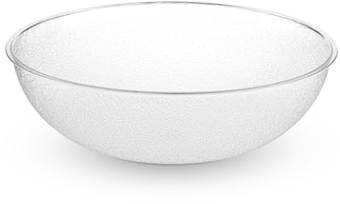 Carlisle FoodService Products 721507 Round Pebbled Salad Serving Bowl, 11 Quart, Clear