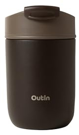 OutIn Thermobecher Kaffee to go 350ml - 100% Auslaufsicherer Kaffeebecher mit Klappdeckel - Hochwertiger 316 Edelstahl Isolierbecher - Hält 6h Warm & 12h Kalt - Reisebecher für Auto, Büro & Camping