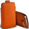 Orange PU Leather Pull Tab Pouch Cover Case for Nokia 105 (2023) by Digi Pig