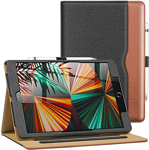 Aiwoxing Funda para Nuevo iPad 10,2 Pulgadas (2021/2020/2019 Modelo, 9.ª/8.ª/ 7.ª Generación), Smart Cover Carcasa con Soporte Apple Pencil, Auto-Sueño/Estela Protectora Case Tablets, Negro/Marrón