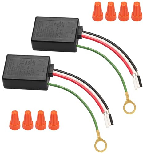 Touch Dimmer Switch 2 Pack, 3 Way Touch Control Modules, Replacement Sensor with 3 Levels Dimming Function, Desk Lamp Switch Repair Kits with Wire Caps, Fit Dimmable LED, Incandescent, Halogen Bulbs