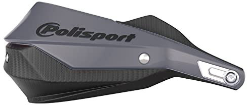 POLISPORT 8308800007 - Trail Blazer 2 fästpunkter handskydd med plaststång MX stil med monteringssats kompatibel med alla MX/enduro-modeller i nardo grå/svart färg
