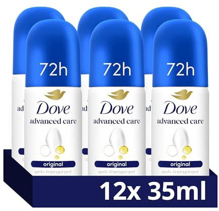 Dove Advanced Care Anti-Transpirant Deo-Spray Original Mini schützt 72 Stunden vor Körpergeruch und Achselnässe mit Skin Hydration Technology 35 ml 12 Stück
