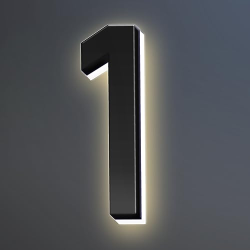 Números De Casa, Números De Dirección LED Retroiluminados, Números De Casa Iluminados Modernos, Números De Casa Iluminados Para Exteriores.,1