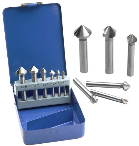 6 Pièces Fraise à Chanfreiner HSS DIN 335 C, Foret à Fraiser à Bois à Trous Conique, Outil de Chanfreinage, Outil de Vis pour DIY Bois, Métal, PVC, 6.3/8.3/10.4/12.4/16.5/20.5mm